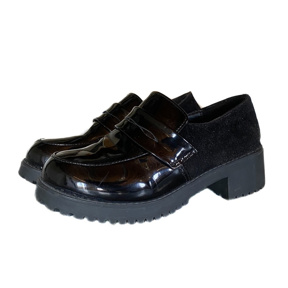 Black Chunky Platform Penny Loafers